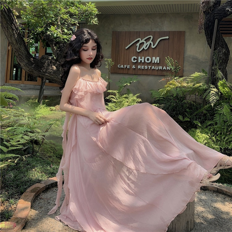 Eva Blush Pink Chiffon Fairy Dress