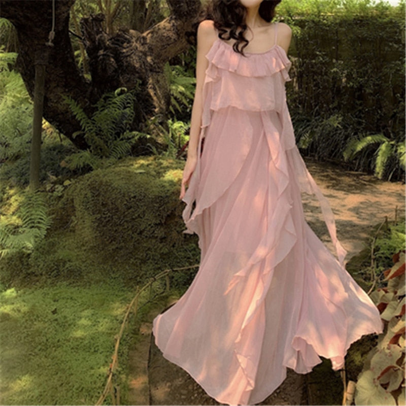 Eva Blush Pink Chiffon Fairy Dress