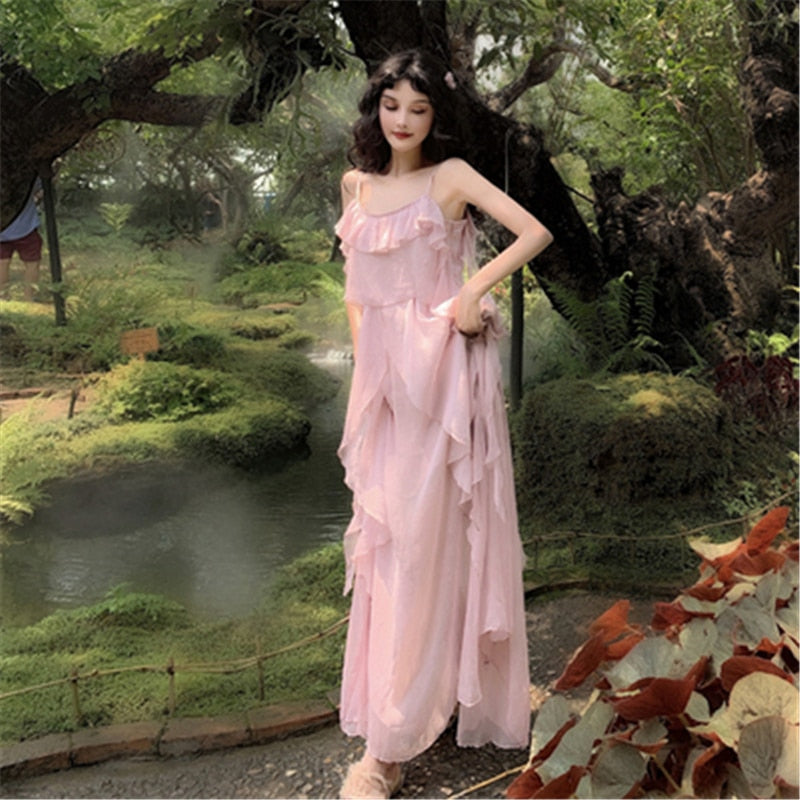 Eva Blush Pink Chiffon Fairy Dress