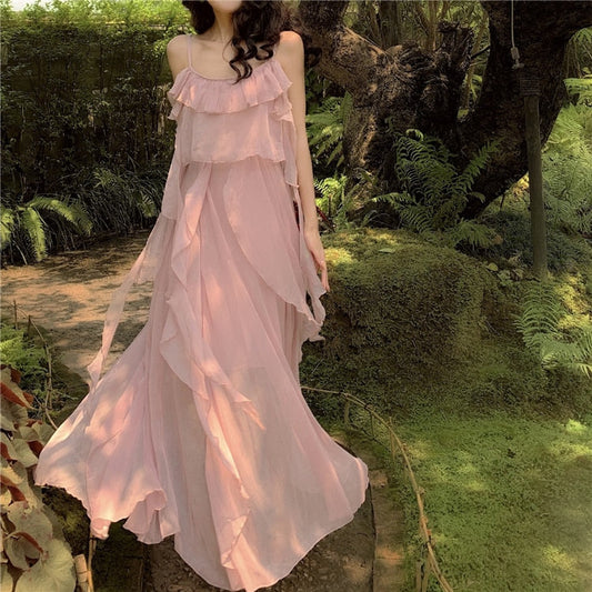 Eva Blush Pink Chiffon Fairy Dress