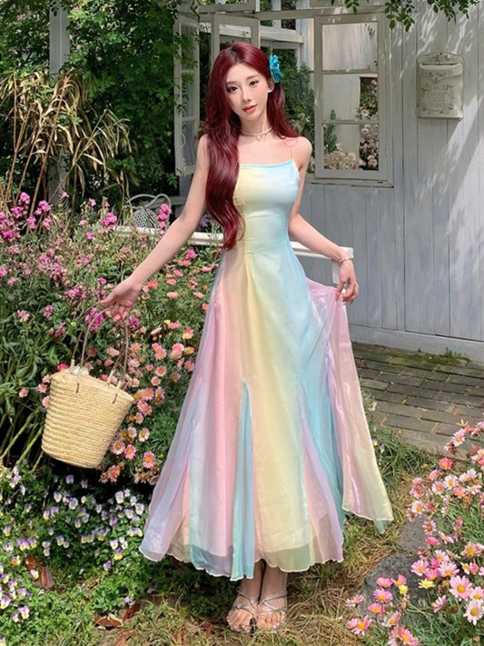 Fantasia Pastel Aesthetic Rainbow Fairy Dress