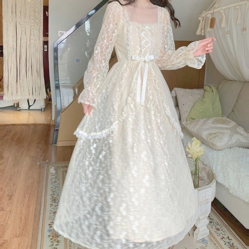 Frosty Garden Spring Fairy Lace Princess Dress