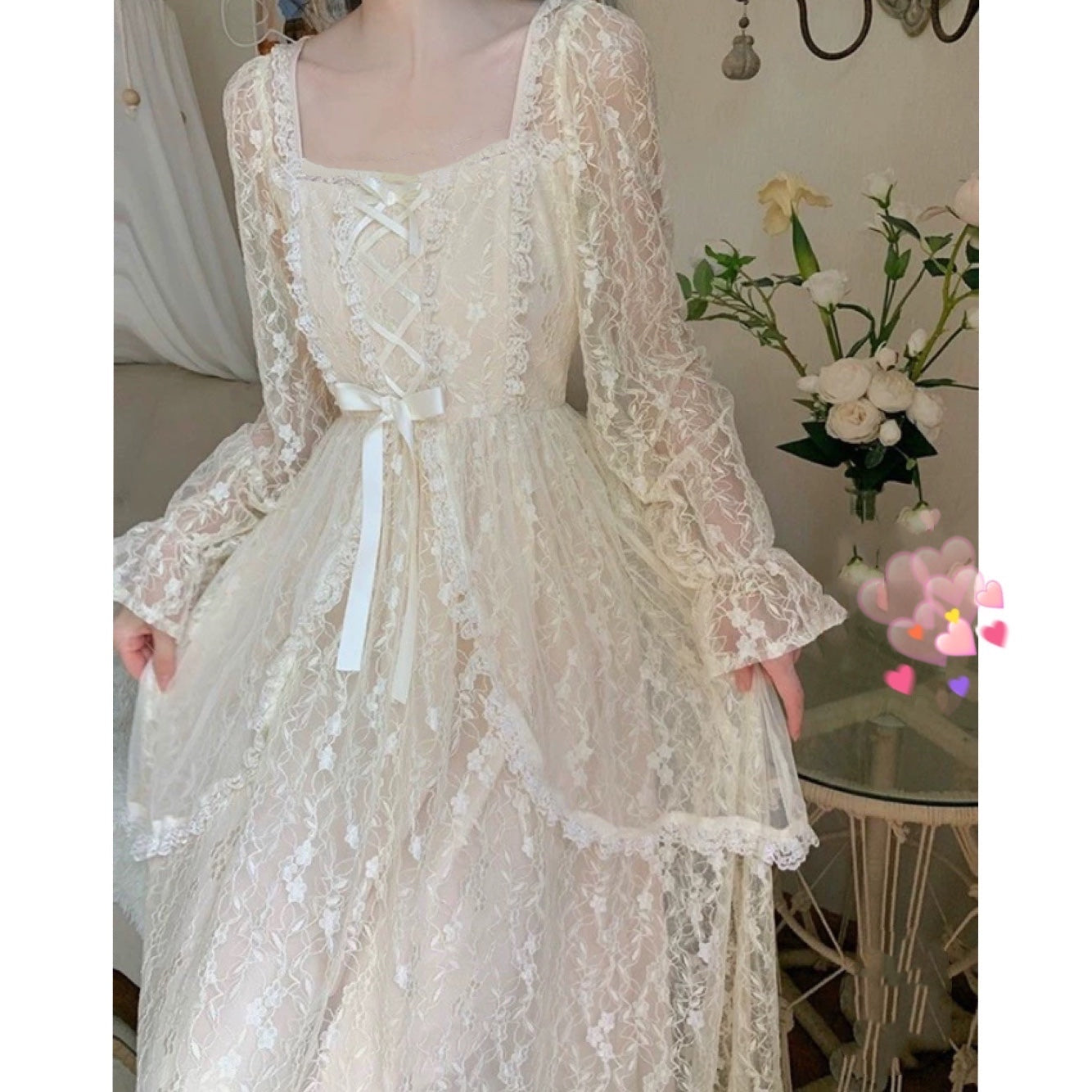 Frosty Garden Spring Fairy Lace Princess Dress