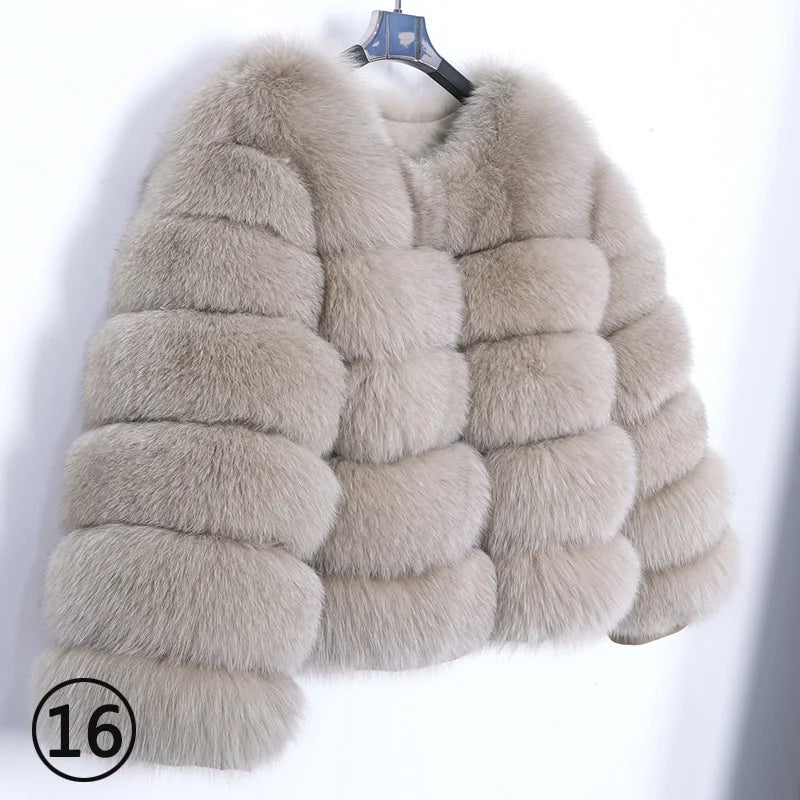 Maomaokong 2023 Natural Real Fox Fur Coat Women Winter Warm Luxury Fur Jacket Detachable Long Sleeves Female Vest Furry Coats