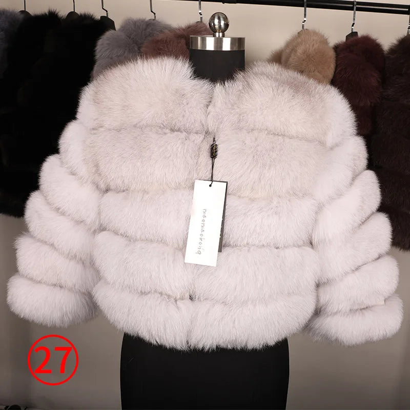 Maomaokong 2023 Natural Real Fox Fur Coat Women Winter Warm Luxury Fur Jacket Detachable Long Sleeves Female Vest Furry Coats