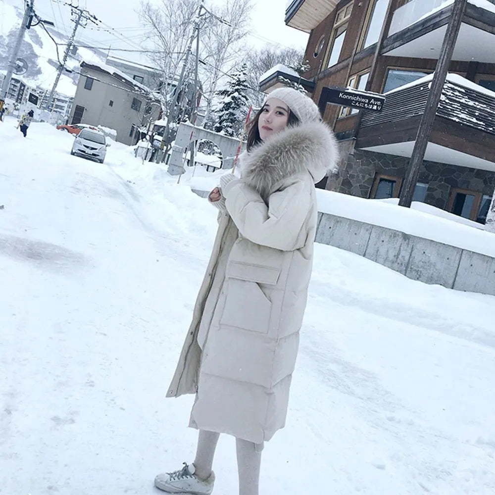 2023 Women Double Sided Down Long Jacket Winter Turtleneck  Coat Warm Parkas Snow Outwear Oversized  Long Winter Jacket