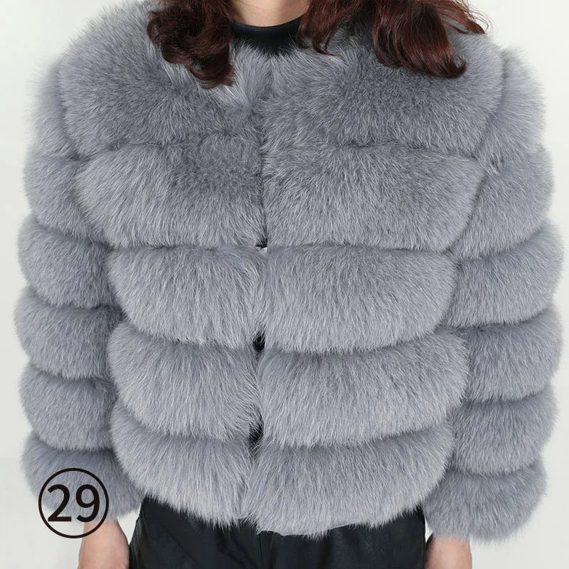 Maomaokong 2023 Natural Real Fox Fur Coat Women Winter Warm Luxury Fur Jacket Detachable Long Sleeves Female Vest Furry Coats