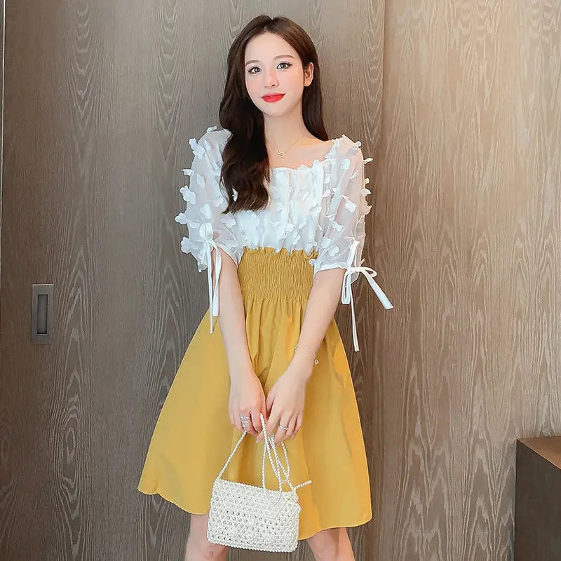 Women Dresses Summer Stitching Dress Sexy Dress Western Style Vestido De Mujer Femme Robe