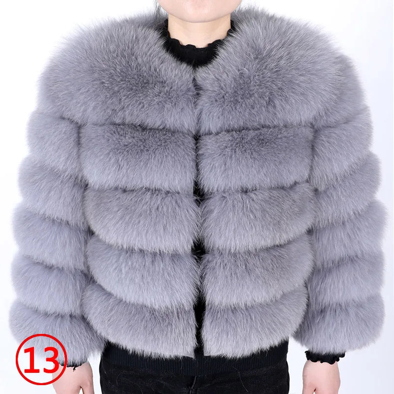 Maomaokong 2023 Natural Real Fox Fur Coat Women Winter Warm Luxury Fur Jacket Detachable Long Sleeves Female Vest Furry Coats