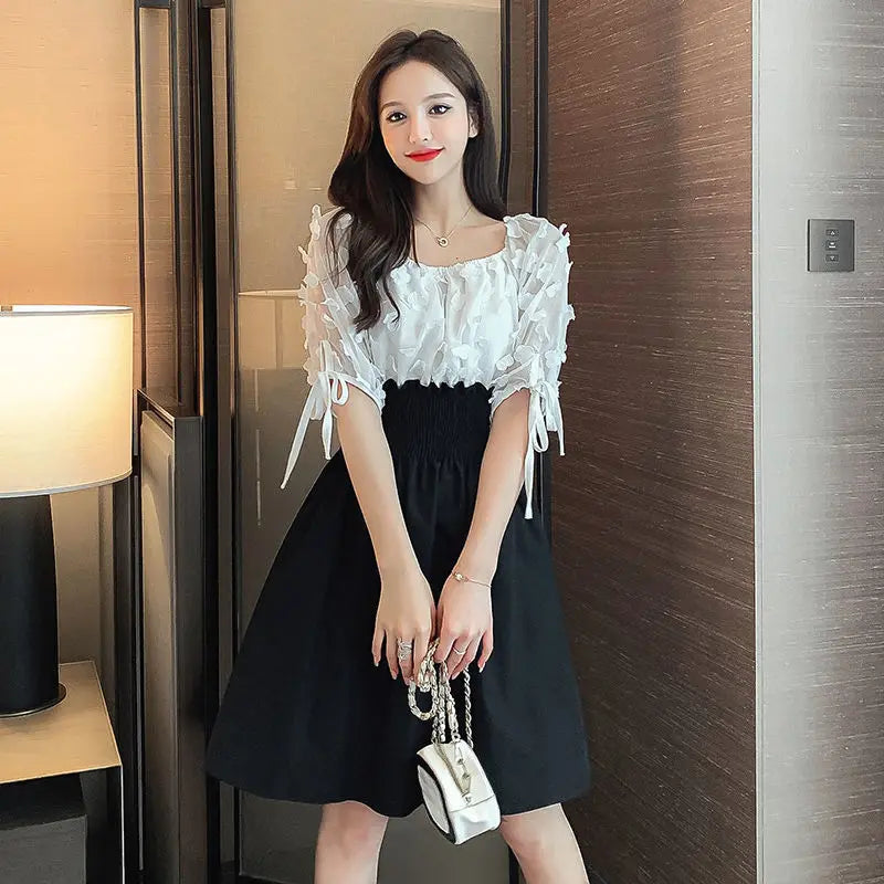 Women Dresses Summer Stitching Dress Sexy Dress Western Style Vestido De Mujer Femme Robe