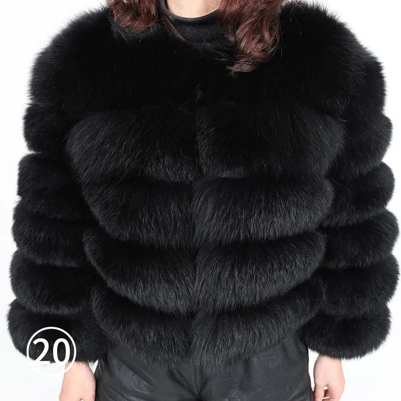 Maomaokong 2023 Natural Real Fox Fur Coat Women Winter Warm Luxury Fur Jacket Detachable Long Sleeves Female Vest Furry Coats