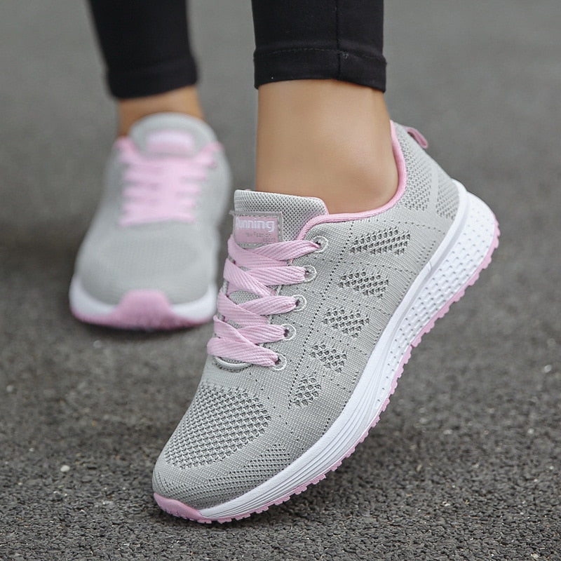 Women's Sports Shoes Fashion Breathable Walking Mesh Flat Shoes Women's Sneakers For Women 2021 Tennis Female Women Casual Shoes