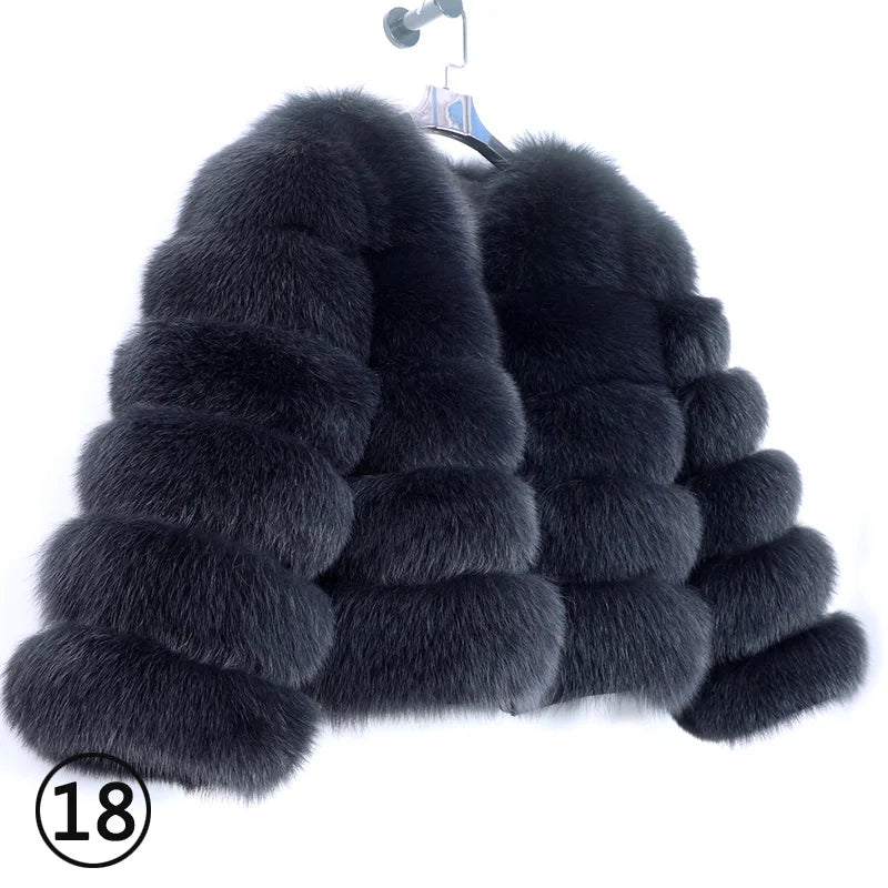 Maomaokong 2023 Natural Real Fox Fur Coat Women Winter Warm Luxury Fur Jacket Detachable Long Sleeves Female Vest Furry Coats