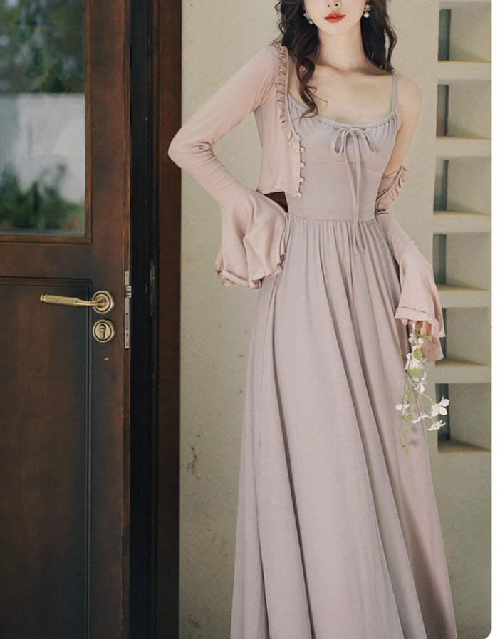 Eleonora Mauve Soft Ethereal Aesthetic 2-Piece Dress Set