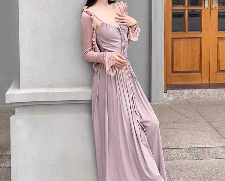 Eleonora Mauve Soft Ethereal Aesthetic 2-Piece Dress Set