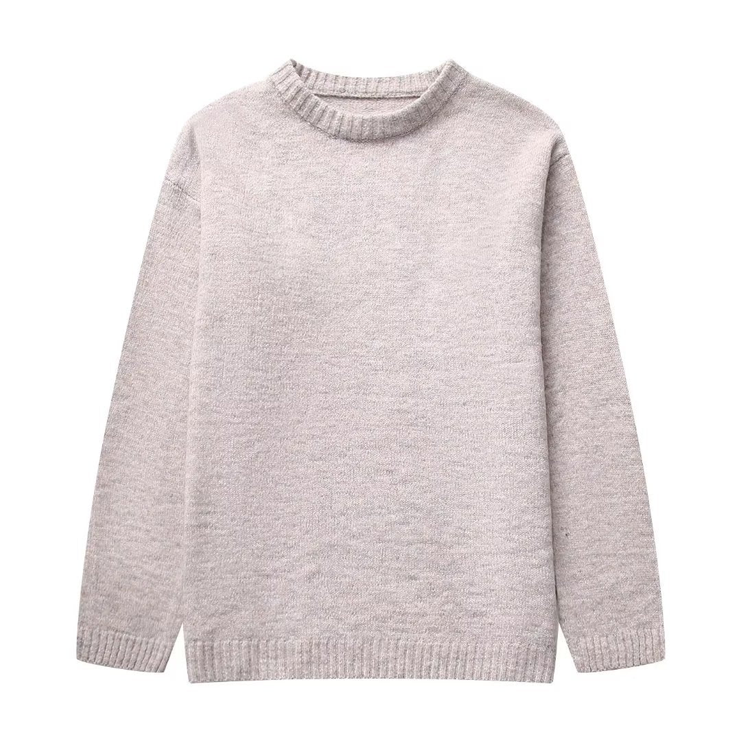 Women's Solid O-neck Pullover Sweaters Autumn Winter Long Sleeve Knitted Jumpers Versatile Fashion Female Warm Fit Knitwear