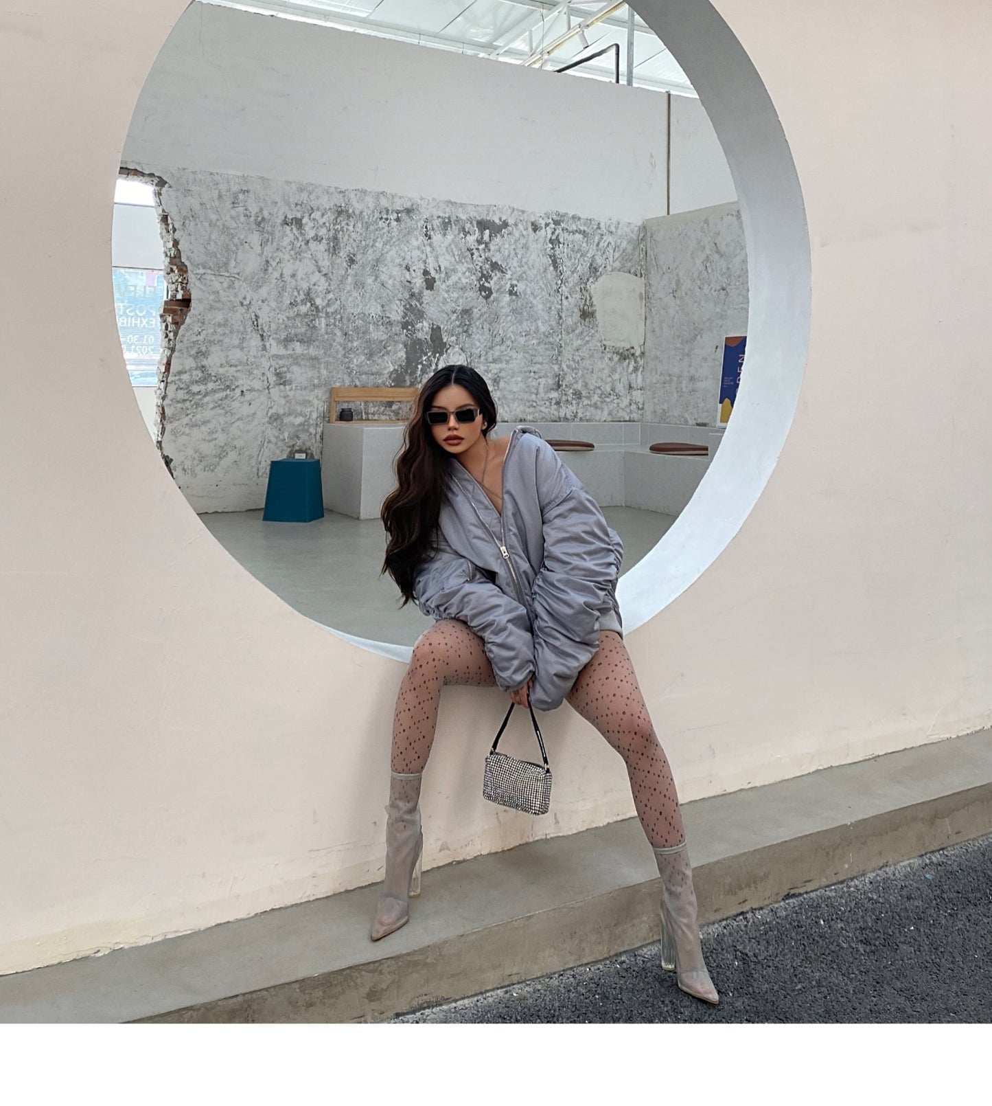 Analice SYNEZ Grey Bomber Jacket