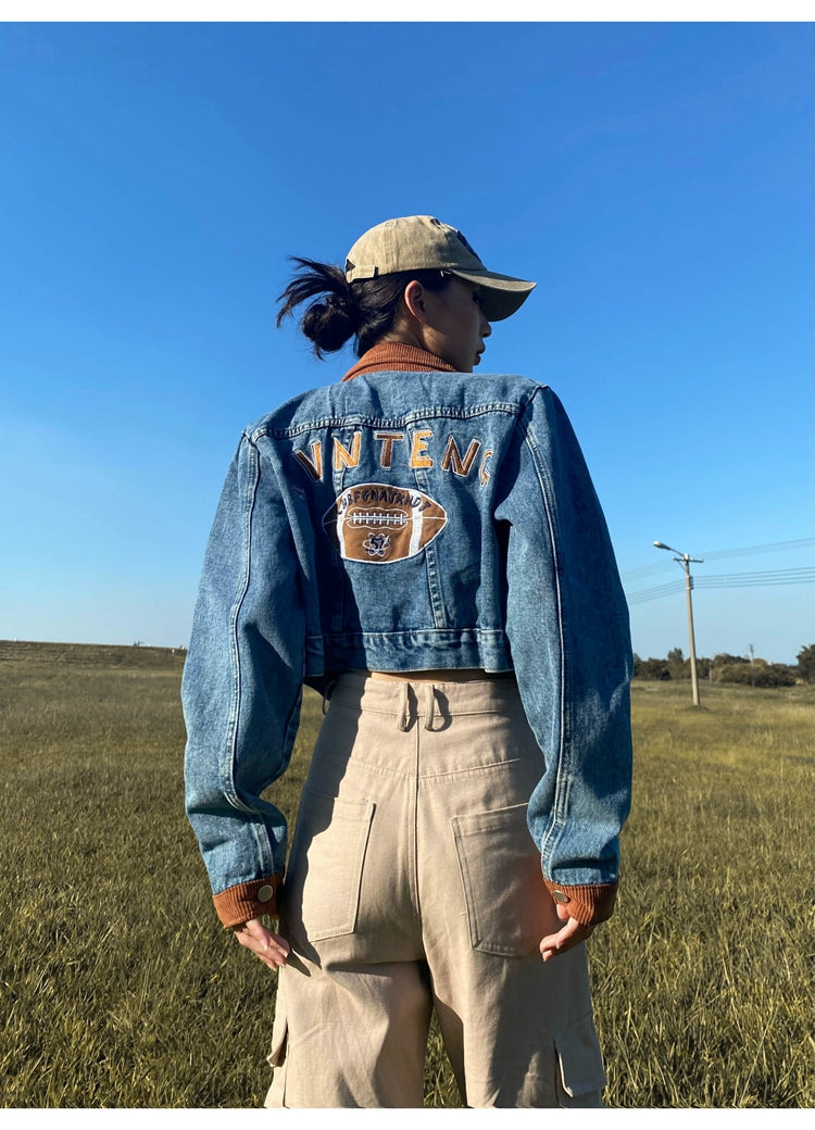 RVNTENG Blue Denim Jean Jacket