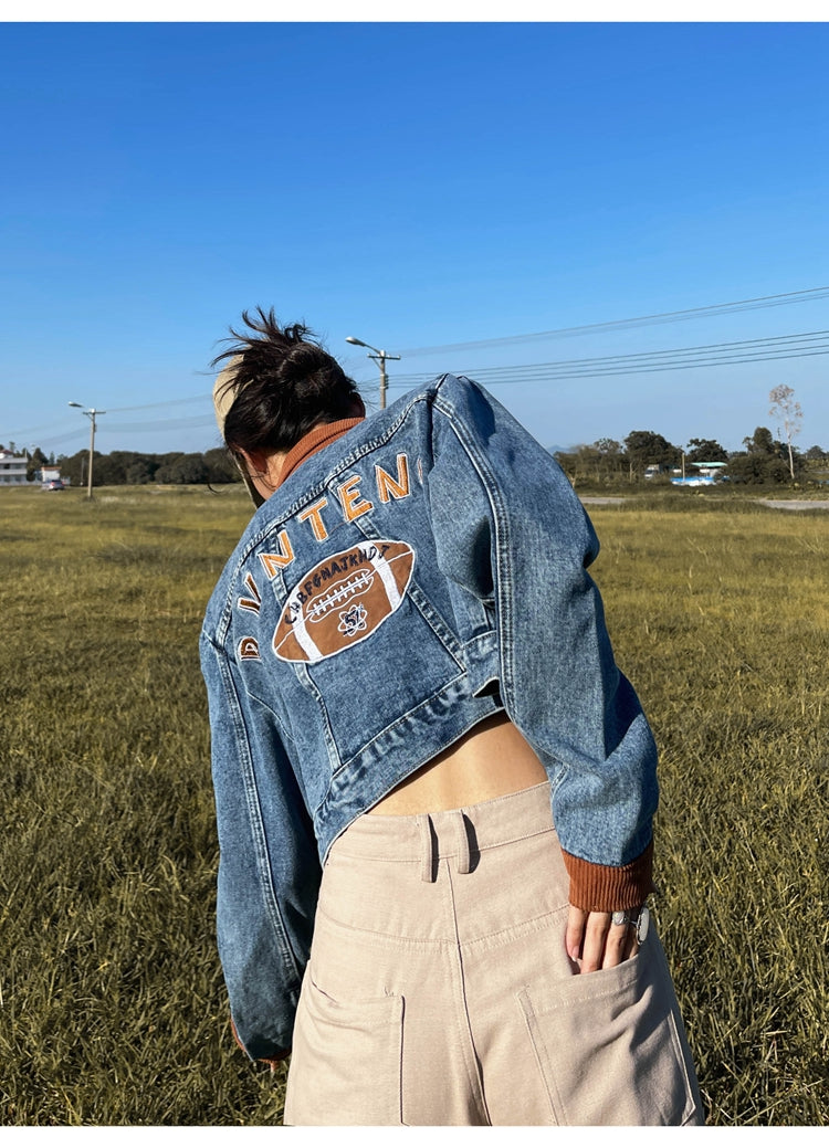 RVNTENG Blue Denim Jean Jacket