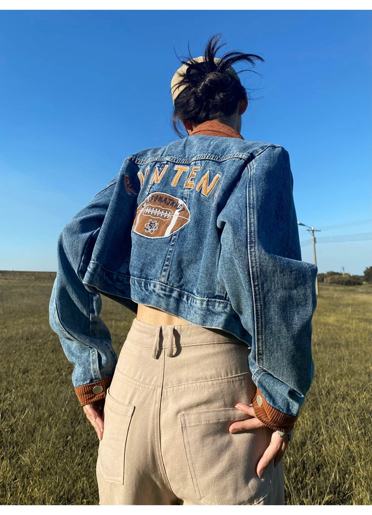 RVNTENG Blue Denim Jean Jacket