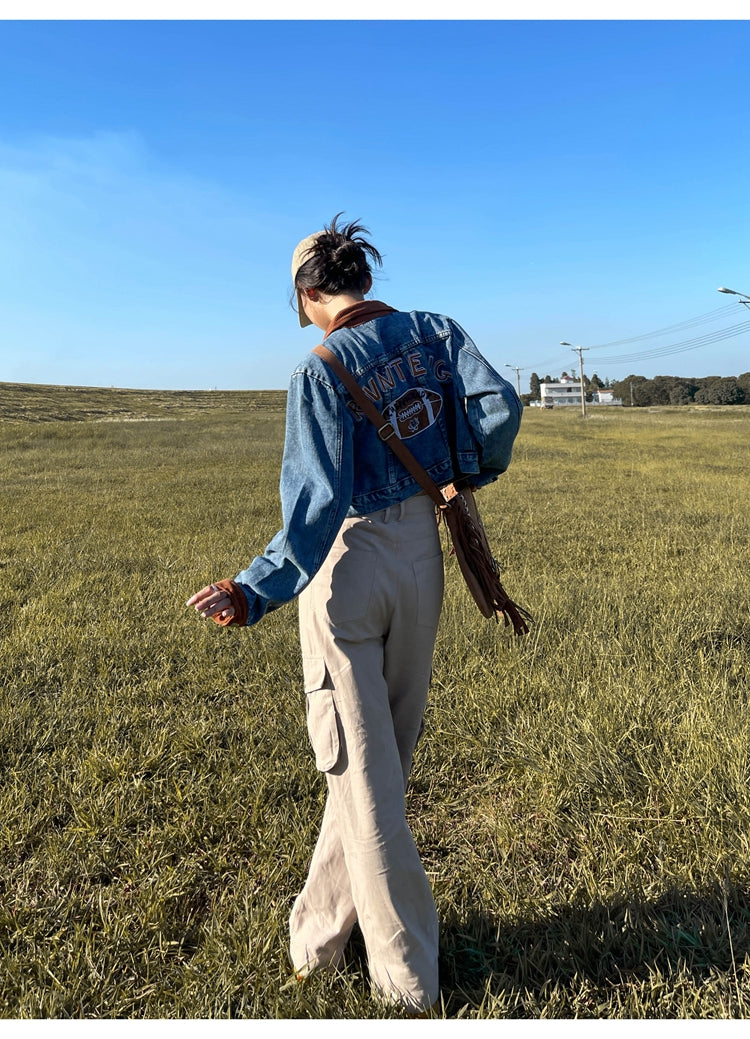 RVNTENG Blue Denim Jean Jacket