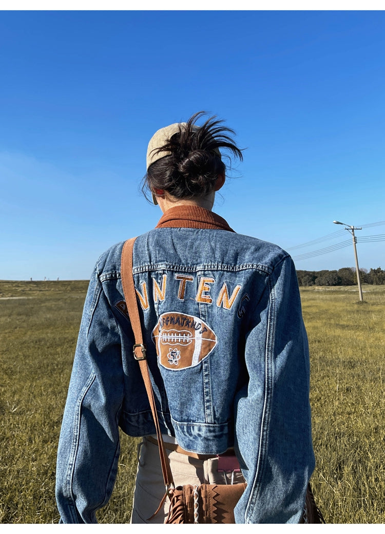 RVNTENG Blue Denim Jean Jacket