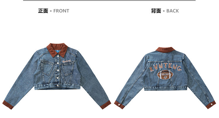 RVNTENG Blue Denim Jean Jacket