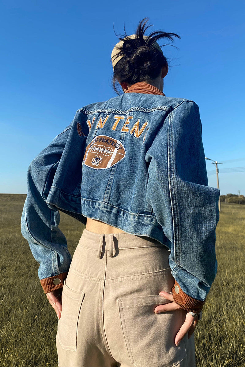 RVNTENG Blue Denim Jean Jacket