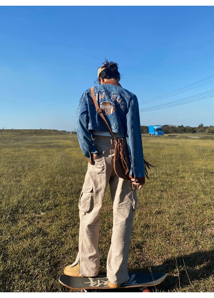 RVNTENG Blue Denim Jean Jacket