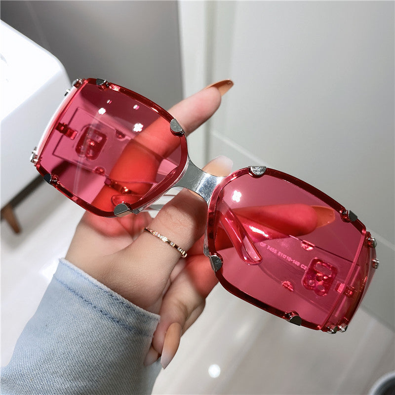 Selene Transparent Retro Wind Proof Rivet Sunglasses