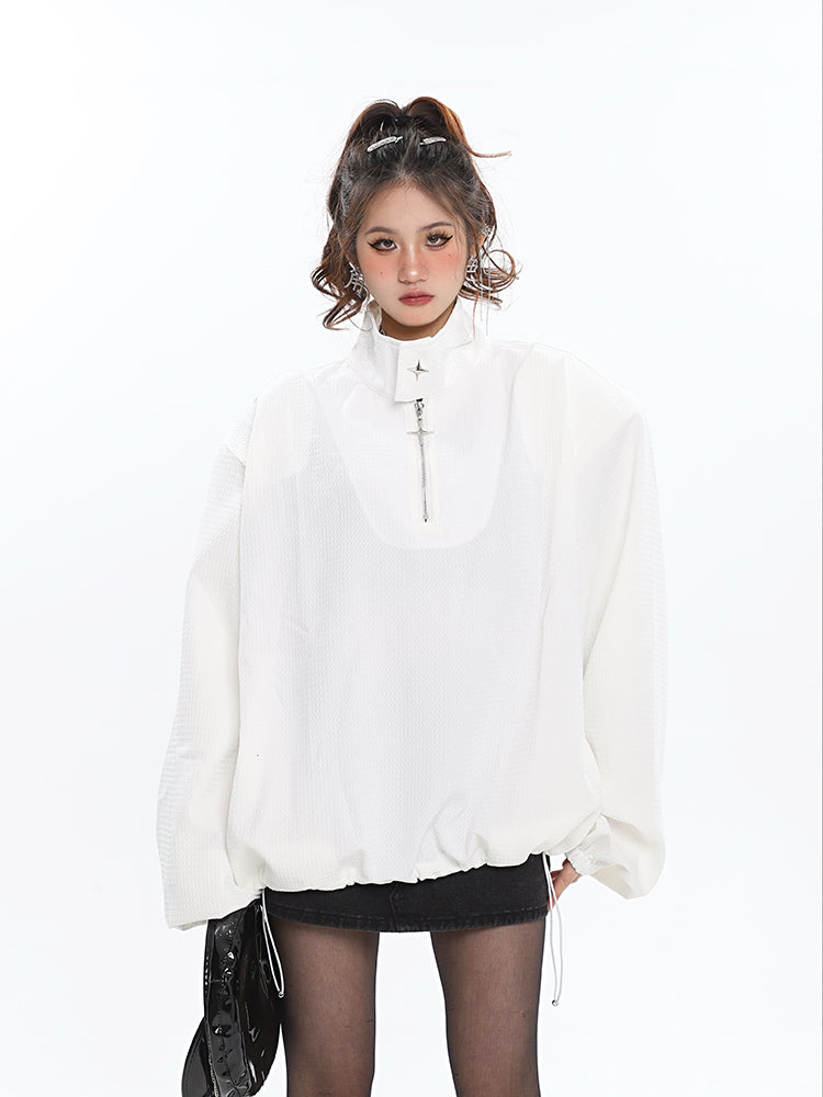 Helena Solid Color Long Sleeve Zip Up Turtleneck Sweater