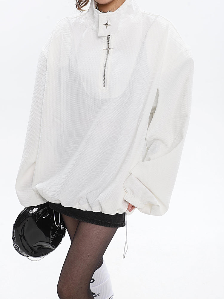 Helena Solid Color Long Sleeve Zip Up Turtleneck Sweater