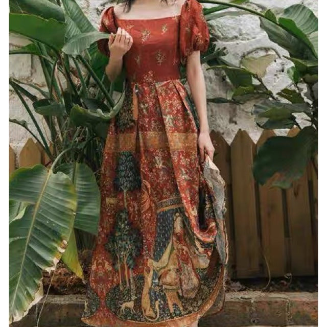 Lady & The Unicorn Medieval Tapestry Dress