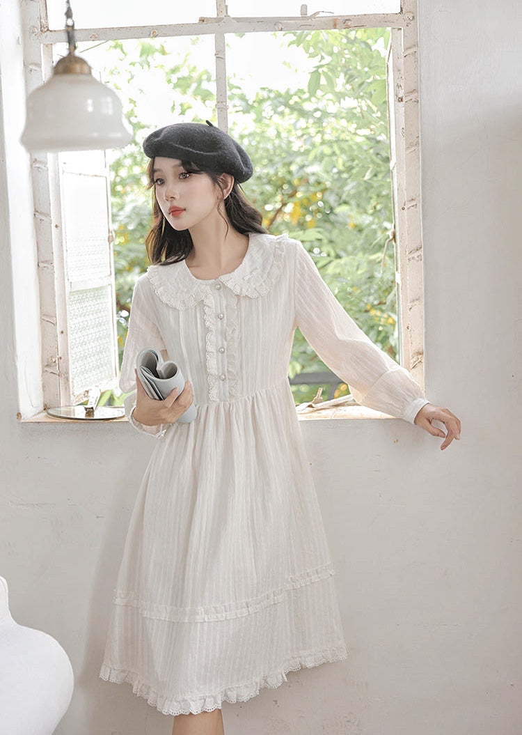 Light Academia Cotton Angelcore Dress