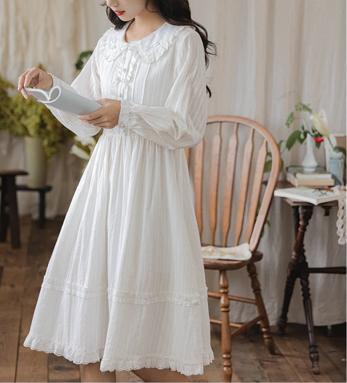 Light Academia Cotton Angelcore Dress