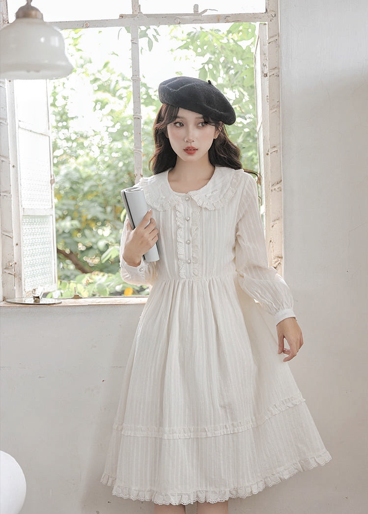 Light Academia Cotton Angelcore Dress