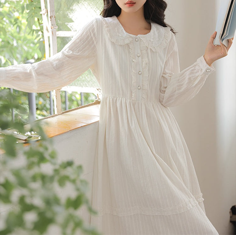 Light Academia Cotton Angelcore Dress