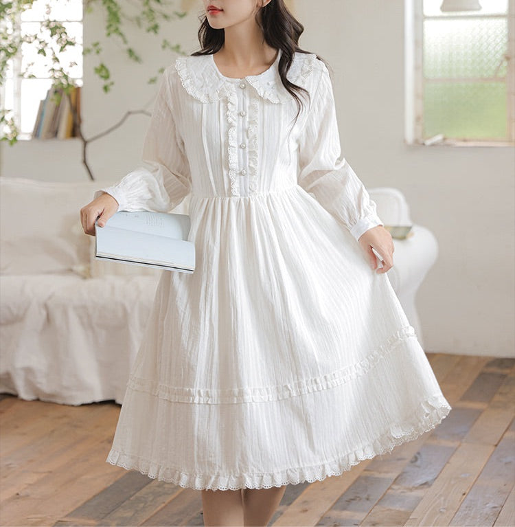 Light Academia Cotton Angelcore Dress