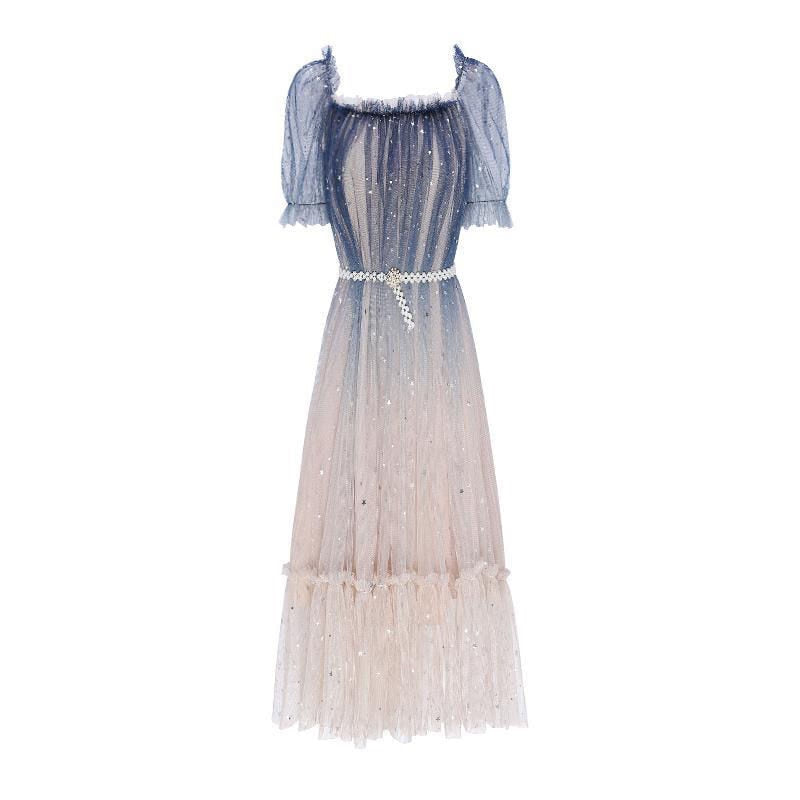 Midnight Blush Star Sequin Embellished Tulle Fairy Dress