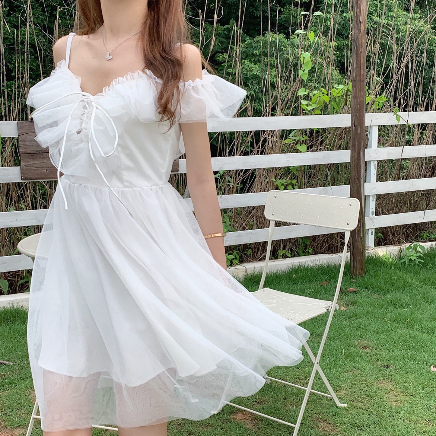 Misty Wish White Tulle Fairy Mini Dress