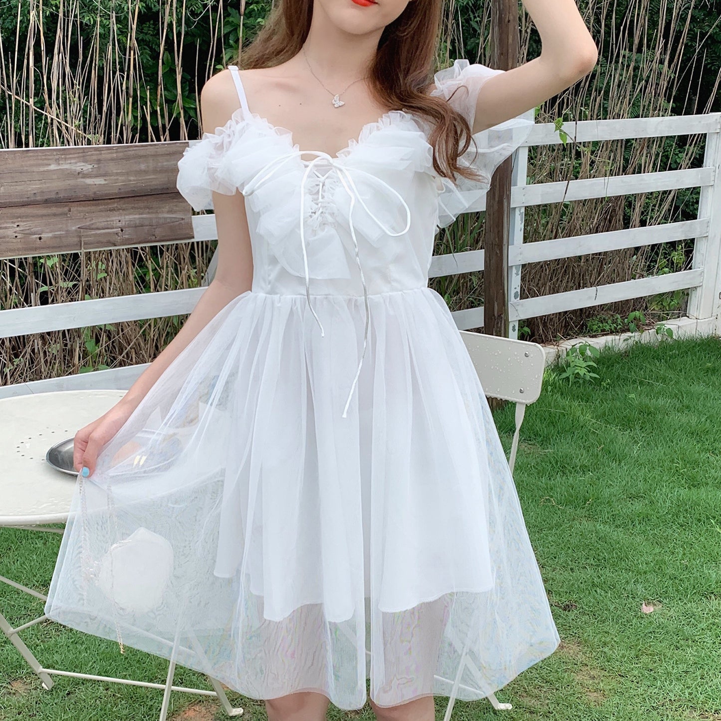 Misty Wish White Tulle Fairy Mini Dress