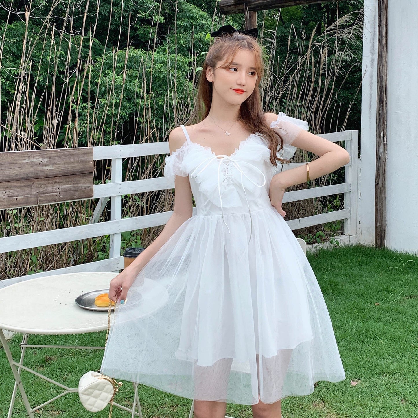 Misty Wish White Tulle Fairy Mini Dress