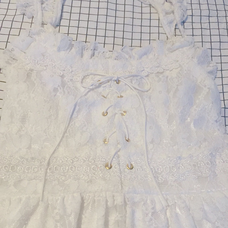 Mistybelle White Lace Nymphet Babydoll Dress