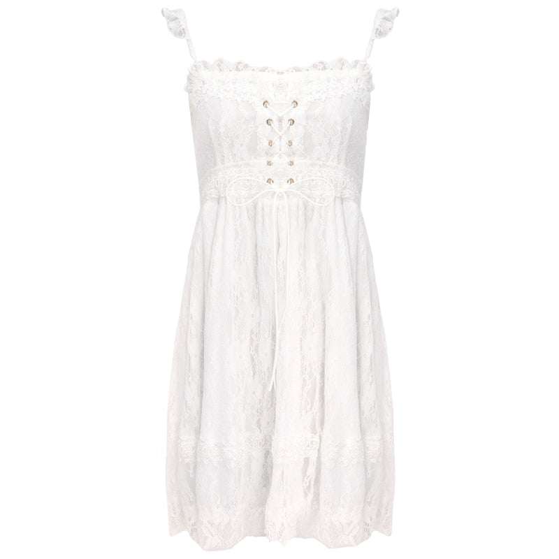 Mistybelle White Lace Nymphet Babydoll Dress