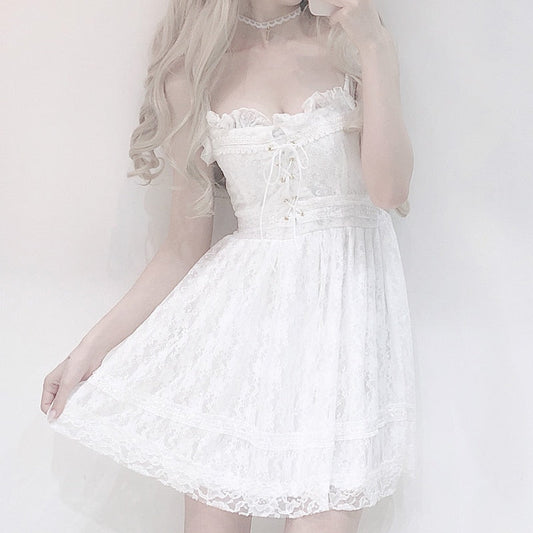 Mistybelle White Lace Nymphet Babydoll Dress