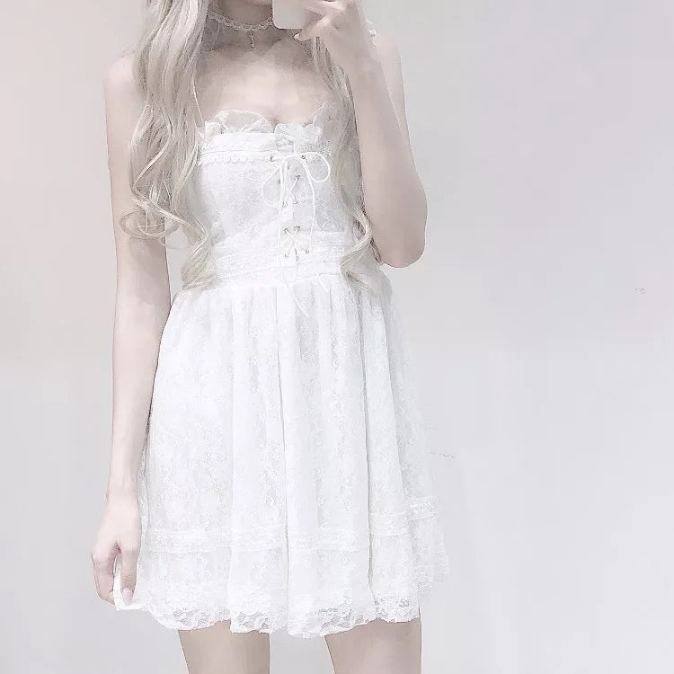 Mistybelle White Lace Nymphet Babydoll Dress