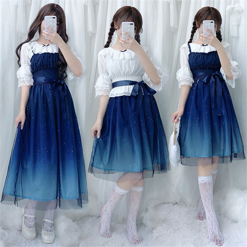 Moonbeam Galaxy Star Kawaii Princess Fairy Kei Dress