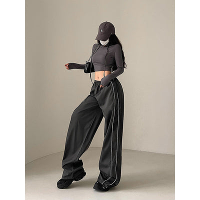 Richard Side Stripe Baggy Loose Solid Color Pants