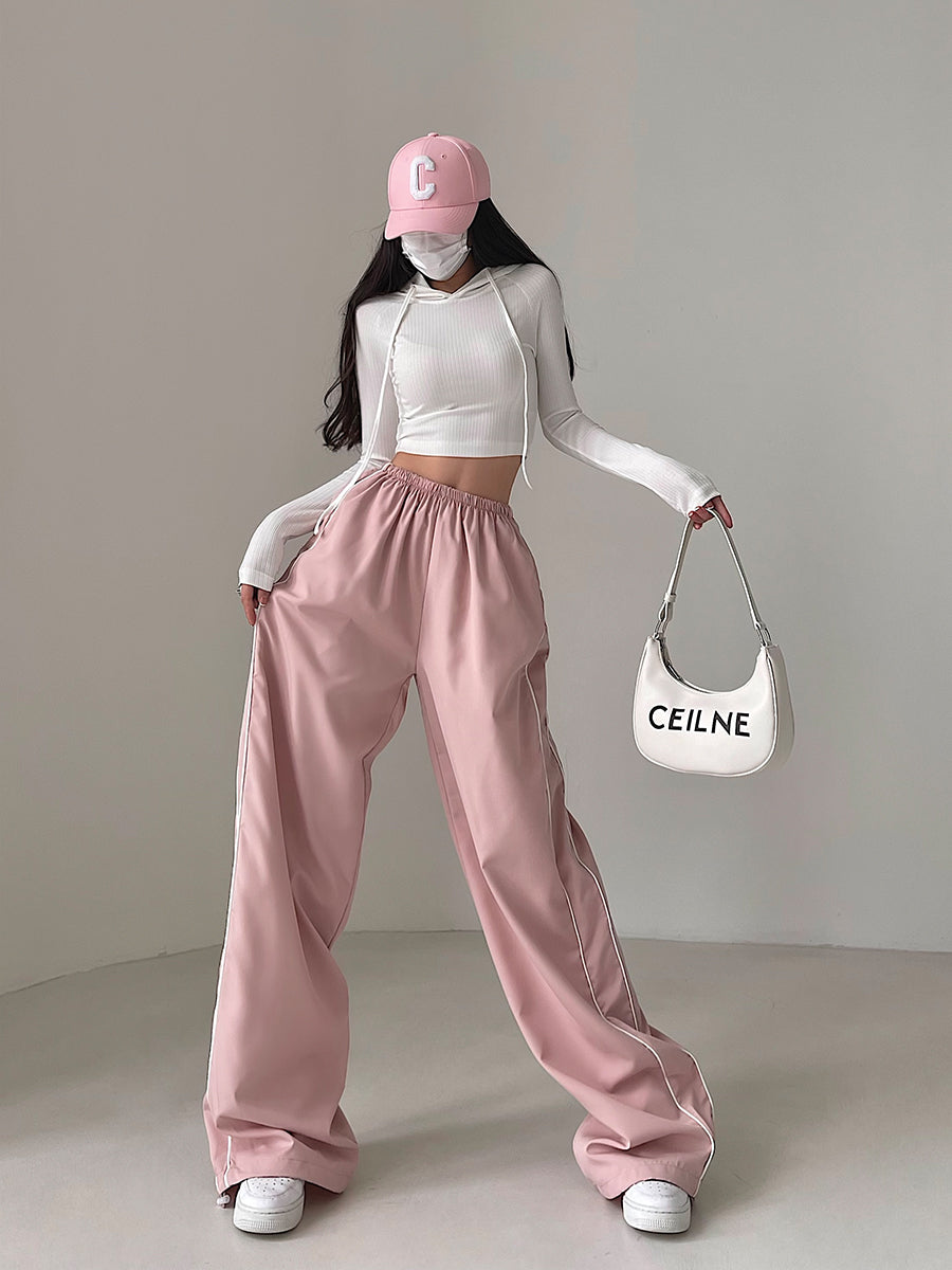 Richard Side Stripe Baggy Loose Solid Color Pants