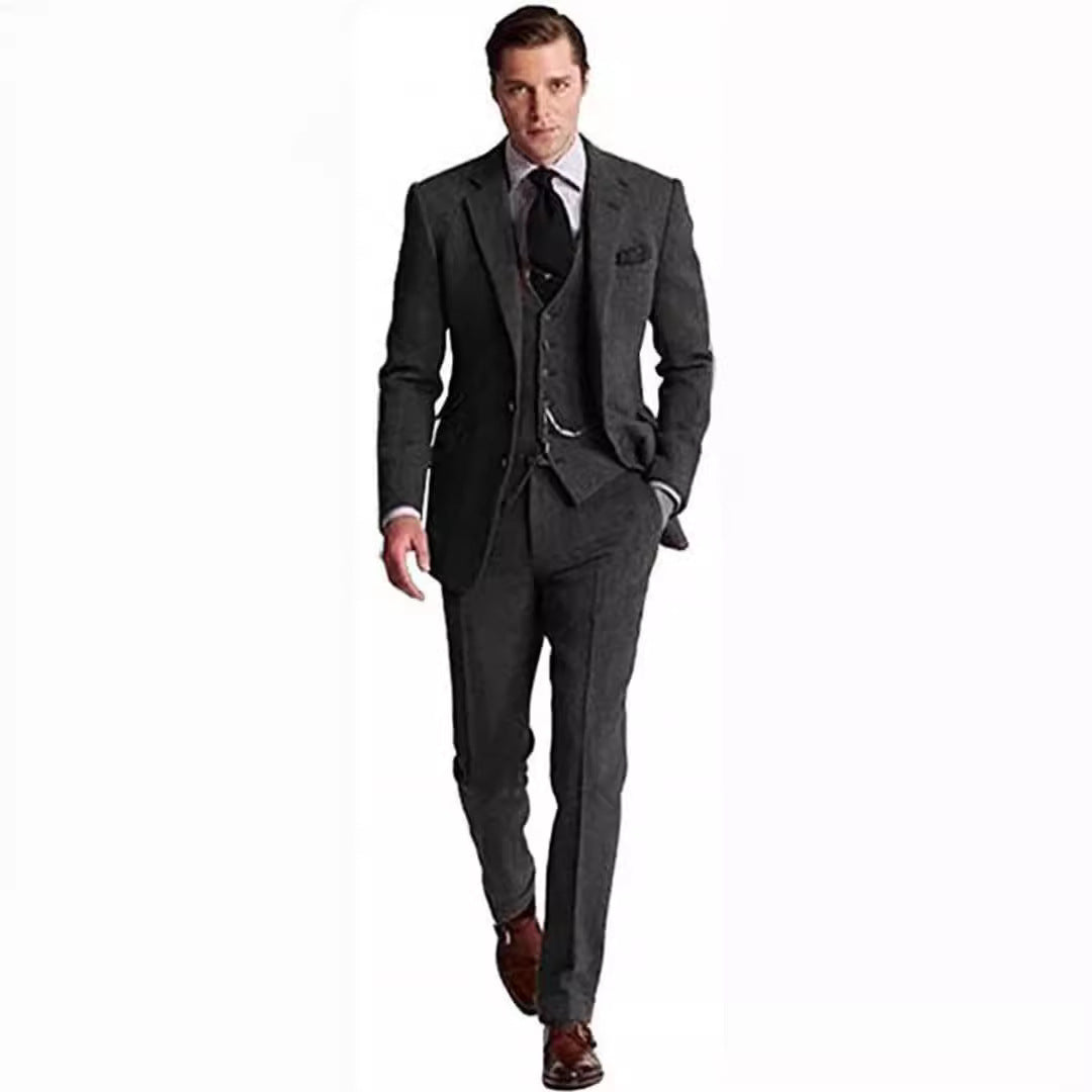 mens fall fashion New Suit Men's Suit Three-Piece Slim Fit Business Banquet Best Man Suit Bridegroom Wedding Suit